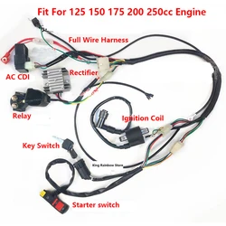 Motorcycle Full Wire Harness AC CDI Relay For CG125 150cc 175cc 200cc 250cc High Assembly Line Speed