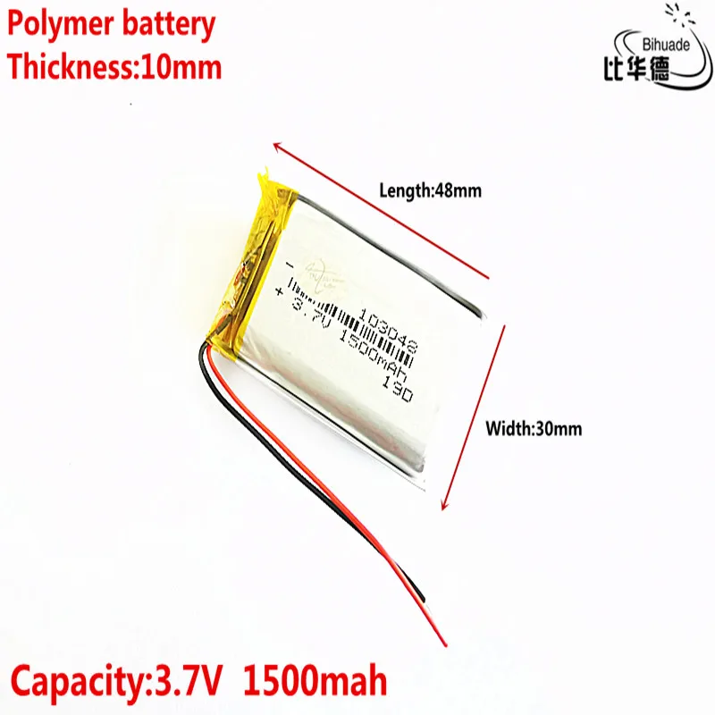리터 에너지 배터리 3.7V 리튬 배터리 103048 년 초 1500mAh 헤드 라이트 GPS 네비게이터 일반 폴리머 배터리