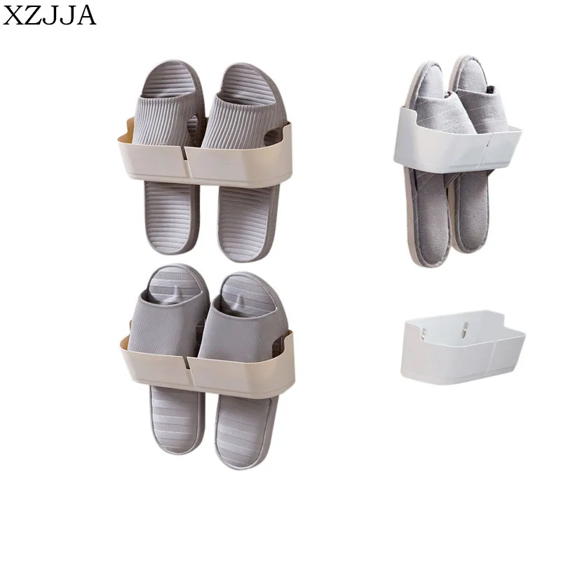 XZJJA Wall-Mounted Three-Dimensional Shoe Wall Slippers Shelf home Iiving Room Simple Paste Shoes Storage Rack