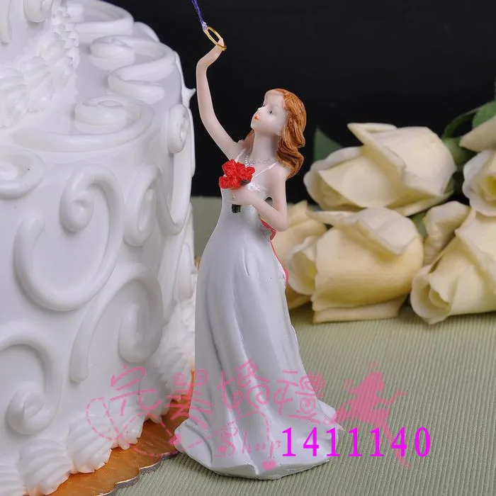 free shipping ' Groom Fishing Bride ' Wedding Cake Topper Couple for wedding cake decorations supplies image 3