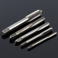 5pcs/set Straight Groove Tap Bearing Steel Mini Straight Flute Hand Taps Drilling Machine Accessories Round Shank Perforator