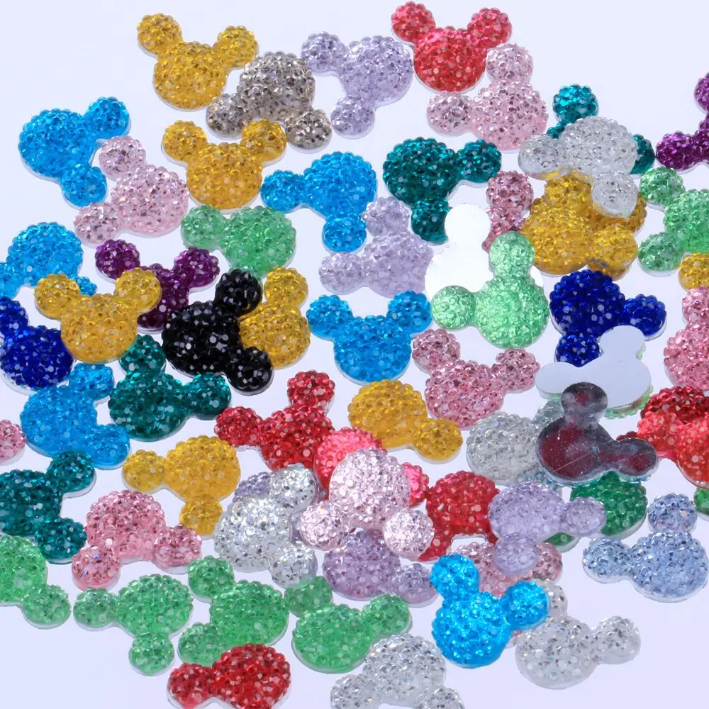 

14x11.5mm 40pcs Small Head Many Colors Head Shape Flatback Resin Rhinestones For Decorations DIY Nail Art Crafts