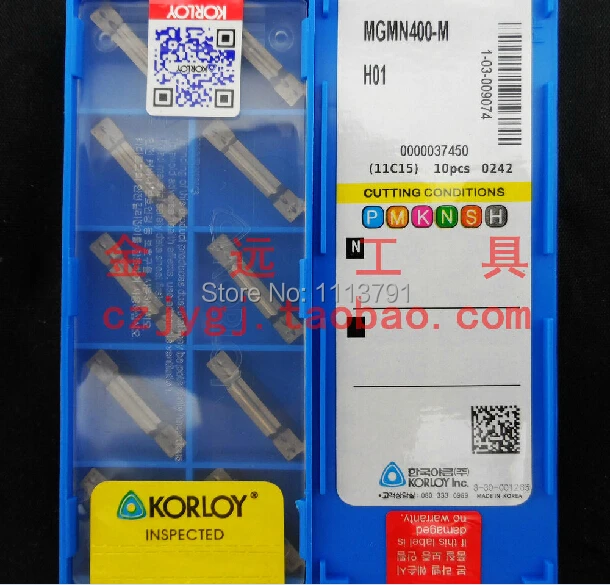 10pcs  boxed Grooving Parting 4 mm Korloy inserts MGMN400-M NC3020\NC3030\PC9030\H01 for  lathe tools