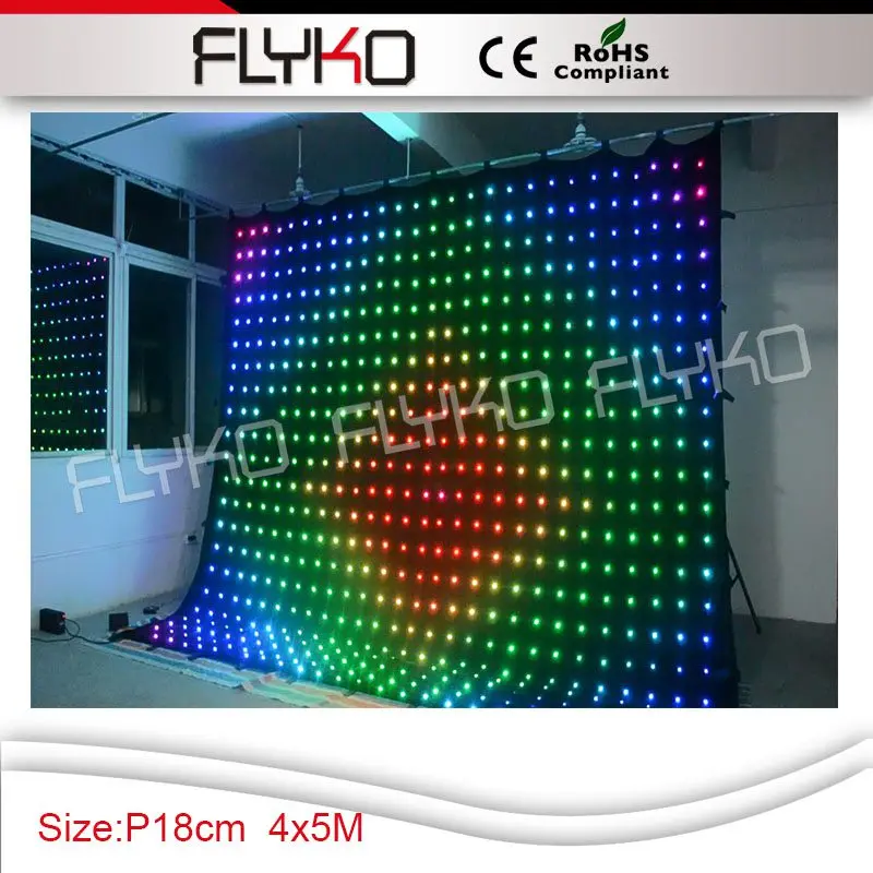 

Flexible led video curtain CE ROHS p18 4x5m china xxx images led curtain display/led video curtain