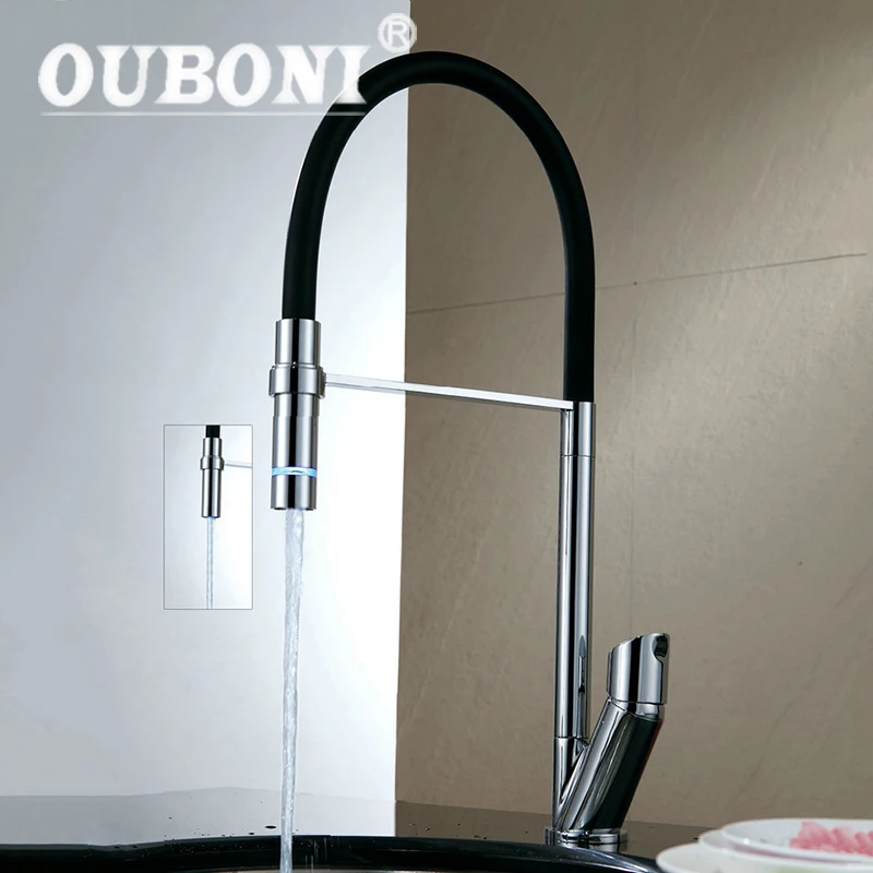 

OUBONI AU 360 Swivel Spout Chrome Brass Taps Deck Mounted Vessel Sink Mixer Tap Kitchen Basin Sink Faucet Hot & Cold Mixer