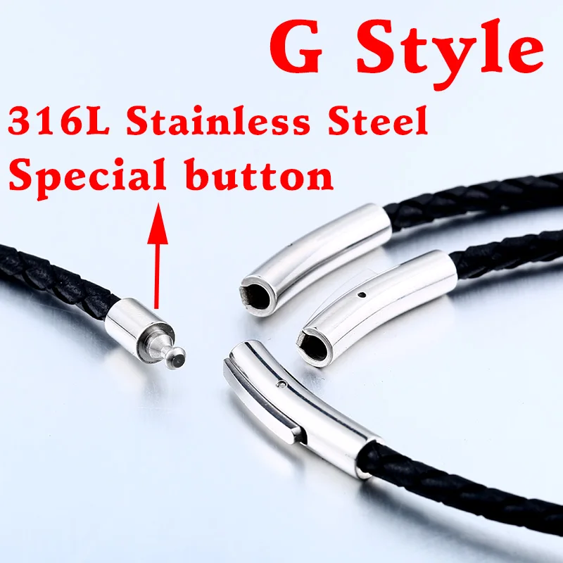 Beier 316L stainless  Korean version of silicone leather necklace simple fashion high quality jewelry gift BRPSXL012