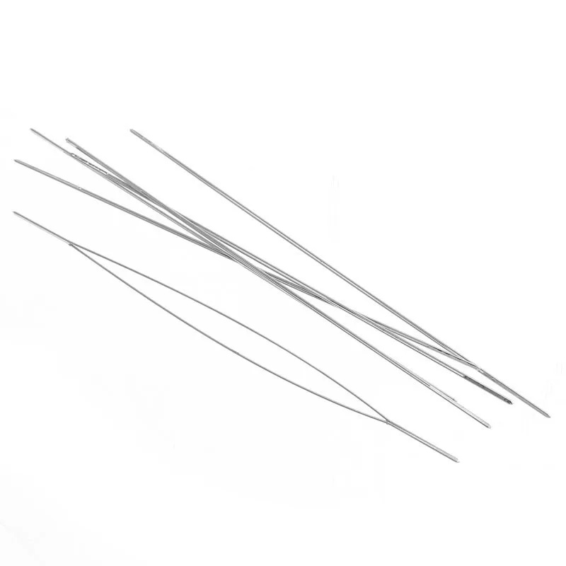 DoreenBeads Beading Needles Threading String/Cord Jewelry Tool Dull Silver Color Color 5.7cm,5PCs