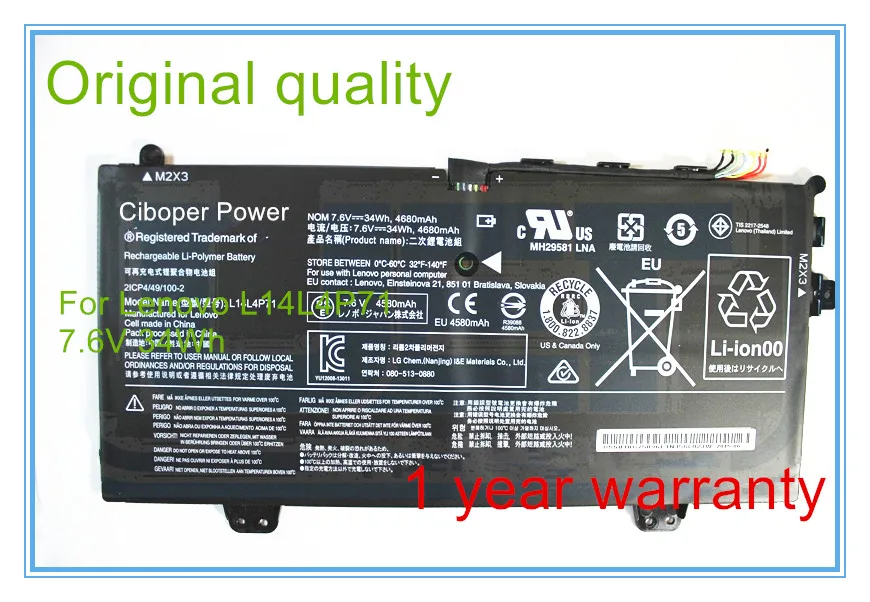 

New Original Laptop battery for Pro 11 Inch 11-5Y10 tablet L14L4P71 L14M4P71 2ICP/49/100-2 5B10K10176