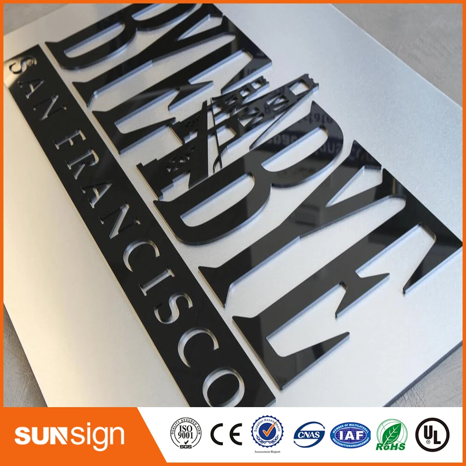 custom 3mm black acrylic cutting letter signage