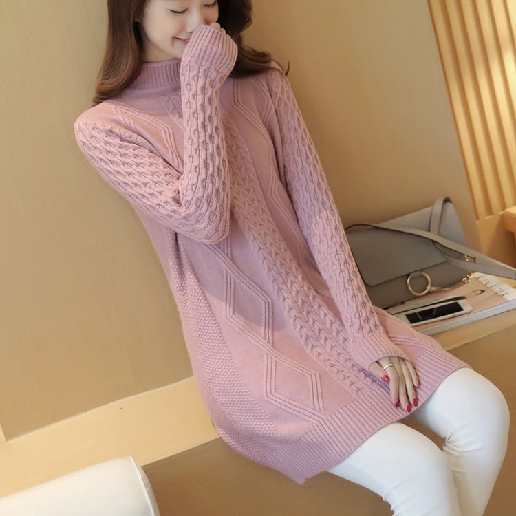 Thick Warm Women Turtleneck 2019 Winter Women Sweaters And Pullovers Knit Long Sleeve Sweater Female Jumper Tops NS4339