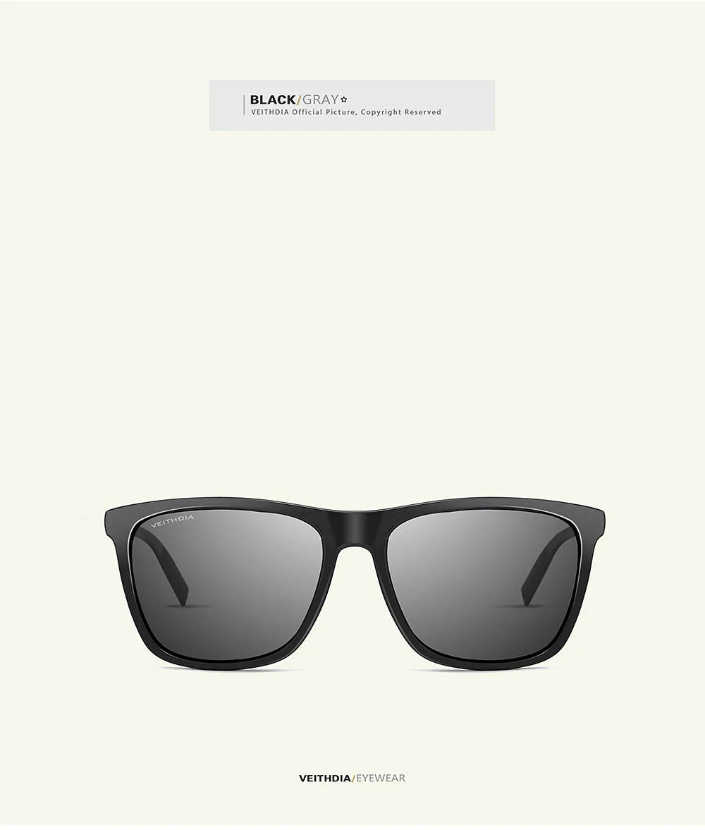 VEITHDIA Unisex Polarisierte Sonnenbrille UV400 TR90 Aluminium-Magnesium Sport Outdoor Vintage Sonnenbrille für Männer und Frauen V6108 – Detail 12