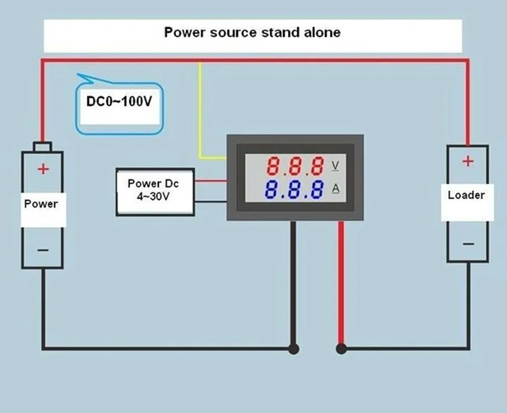 Digital Voltmeter Ammeter DCVoltímetro De Alta Calidad 10A 100V DC Azul + Rojo LED Amperímetro Voltímetro Digital Dual