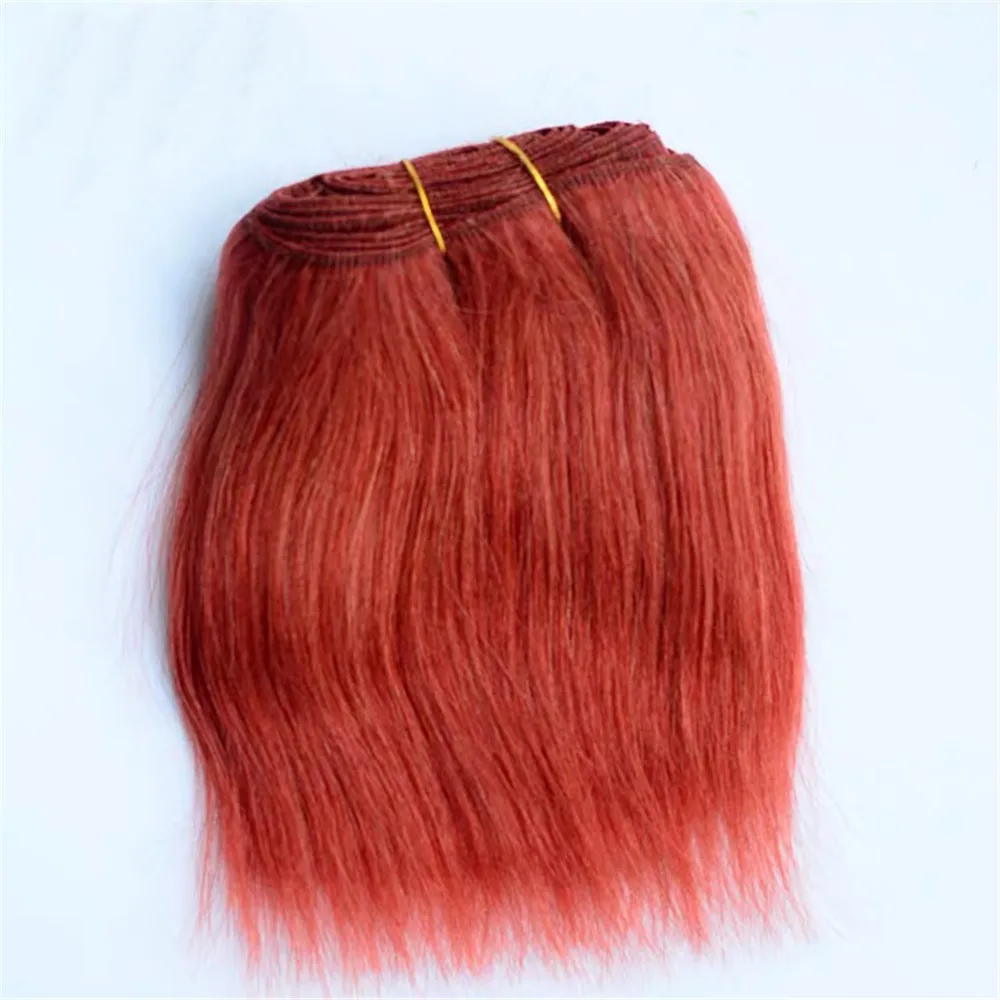 Wool Hair Extensions 18cm Khaki Pink Black Straight Wool Hair Pieces for All Dolls DIY Wigs Hair Wefts Doll Accessories