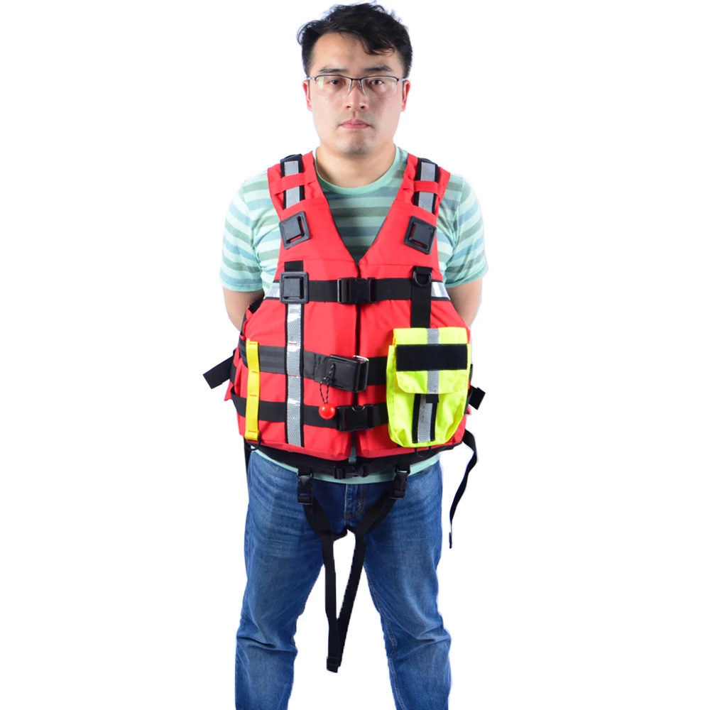 CE Certification Custom Swimming Boating Drifting Life Vest Water Sports Man Rescue Jacket Polyester Adult Life Vest Jacket