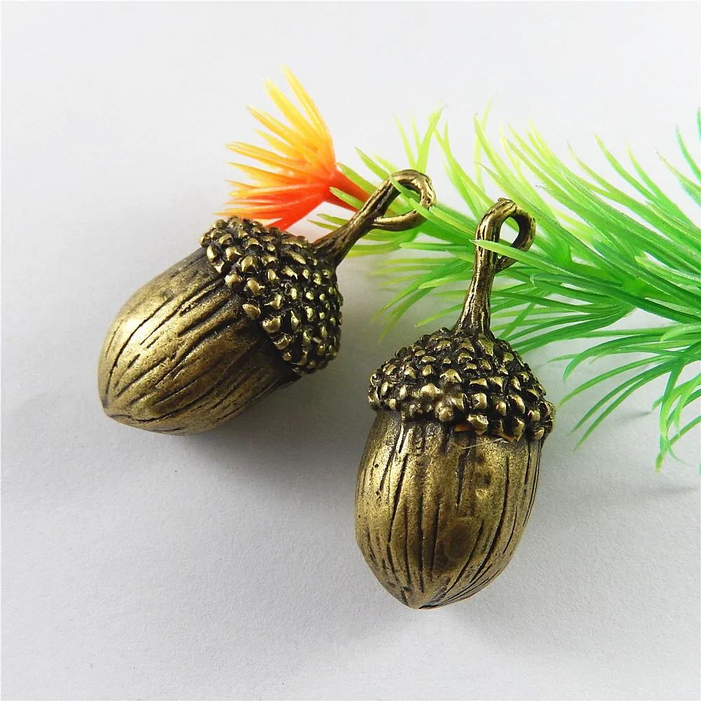 (5pieces)Creative Bronze Alloy Acorns Necklace Pendant Bracelet Charms 40*18mm Vintage Jewelry Accessories Handmade Crafts 52300