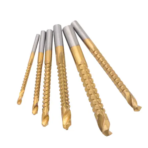 6pcs Titanium Coated HSS Drill Bits VENSTPOW