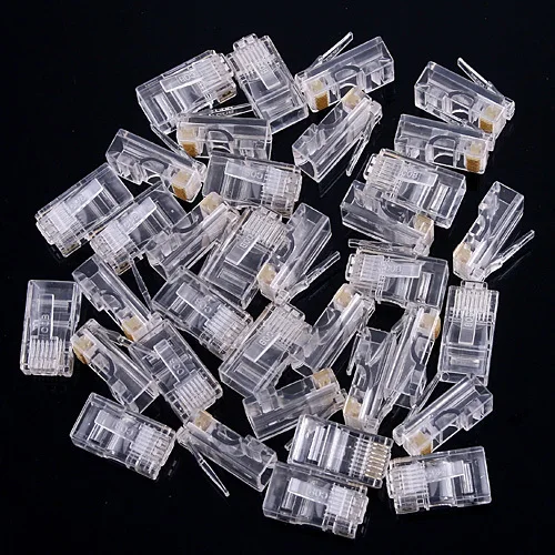 Baru 50 X RJ45/Pak RJ-45 CAT5 Steker Modular Jaringan Konektor Jaringan Adaptor Drop Pengiriman Grosir