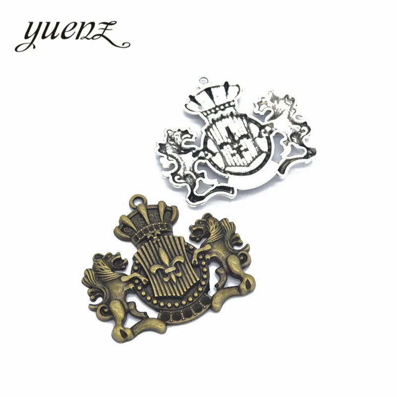 YuenZ 2pcs Zinc Alloy Antique Silver color lion Crown Charms Pendants Jewelry Findings For DIY Choker Necklace Bracelet N212