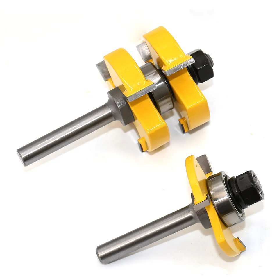 2pc 8mm 1/4Shank Tongue & Groove Router Bit Set - Large Stock up to 1-1/4\