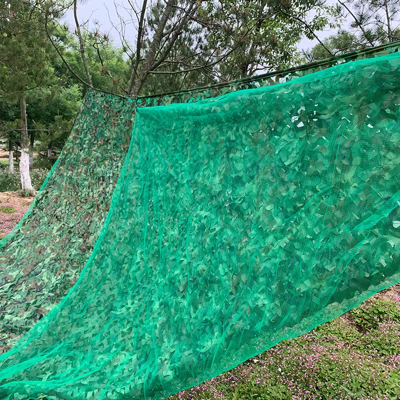 Customized Three Layers Military Jungle Camouflage Net Home School Parking Restaurant Sun Shade Net Woodland Leaves Camo Netting