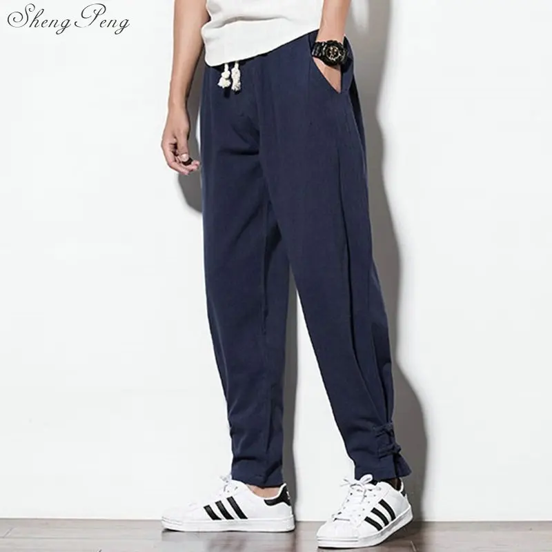 Traditional chinese men clothing kung fu pants oriental pants man mens ethnic clothing oriental men clothes Q041