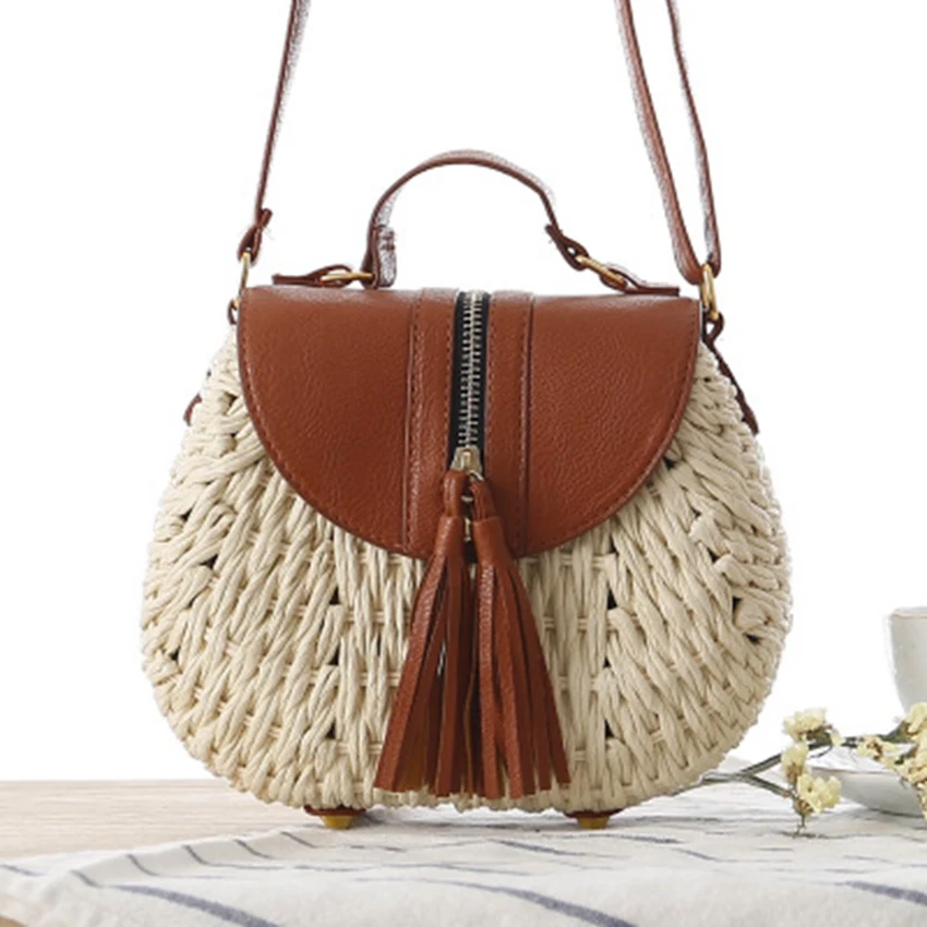 Korean fashion new rope woven bag small fresh sloth straw woven bag holiday beach holiday shoulder women's woven bag