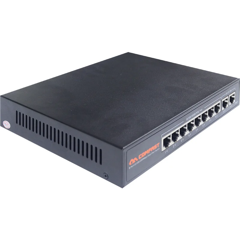 Imagem -05 - Comfast-interruptor Ethernet Sg181p 10 Portas Ethernet 10x10 100 1000mbps 1000m Rj45port Interruptor 802.11af at