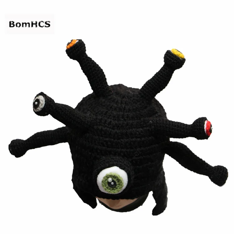 BomHCS Novelty Octopus Parasitic Beast Beanie Handmade Crochet Hat Men\'s Winter Warm Cap Party Gift