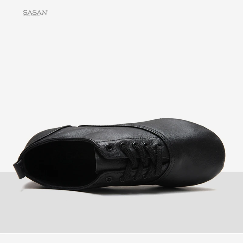 Zapatillas de baile latino para hombre y niño, zapatos de vientre de cuero genuino, Jazz moderno, suela plana suave, tacón plano ligero, color