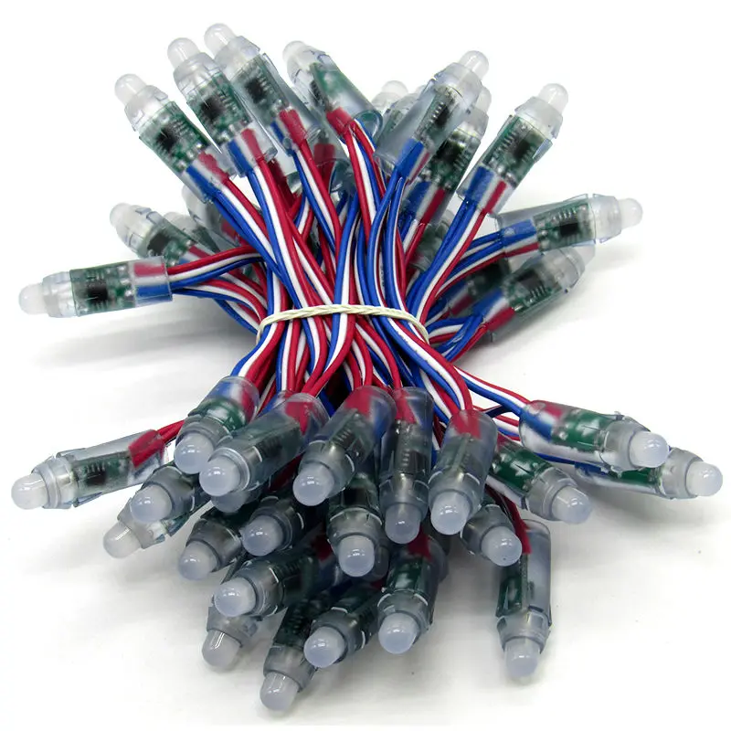 Full Color 12V WS2811 UCS1903 SM16703 12 Mm Rgb Pixel String Led Module Licht Waterdicht IP68 Ronde Vorm 50leds/String Lightbox