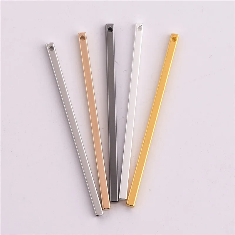 

2*45mm Copper Material gold color long sticks charms Simple Bar long Strip Bar for necklaces link rod Pendant for DIY