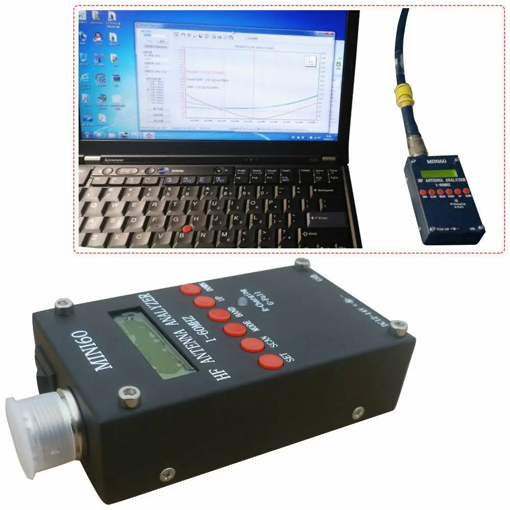 Imagem -05 - Antenna Analyzer Meter 160mhz hf Ant Swr Bluetooth App Android Bateria Software para pc Radioamadores Hobbistas Mini60 Sark100