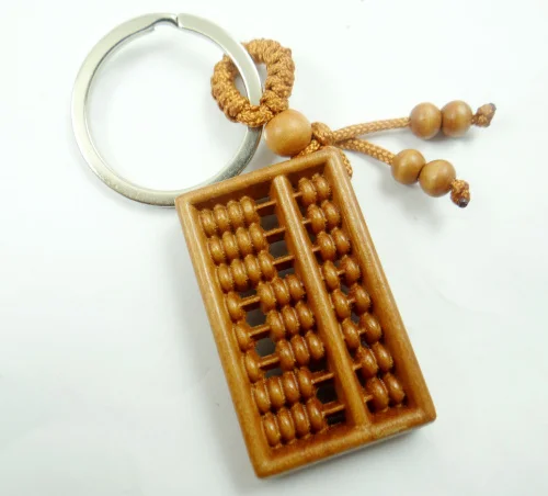 Mahogany Three-dimensional Engraving Keychain Lifelike abacus Keyring gift for friends women men jewelry car keychain 1pcs