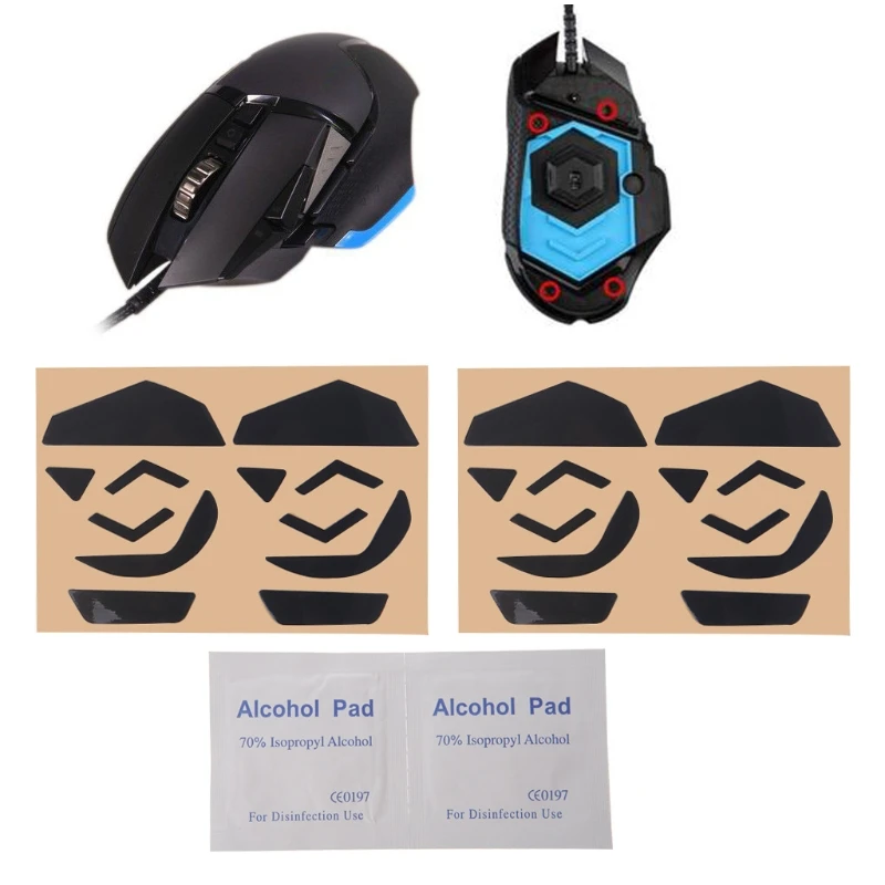 4 sets 0.6mm Mouse Skates Mouse Stickers Pad for Logitech G502 Laser Mouse