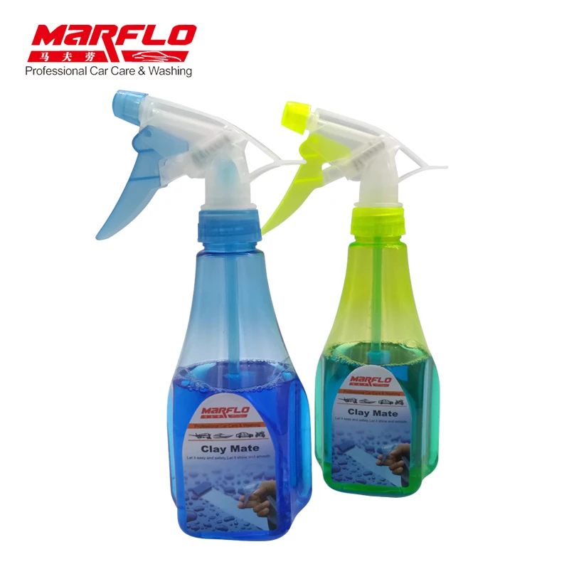 MARFLO Car Paint Cleaner Magic Clay Bar Lubricant  a Bottle with 2pcs Clay Mate Tablet work with Magic Clay Mitt Towel Pad Bar