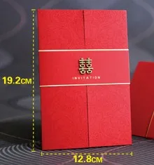 25pcs Red Wedding Invitations China Elegant Luxury Wedding Invitation Cards