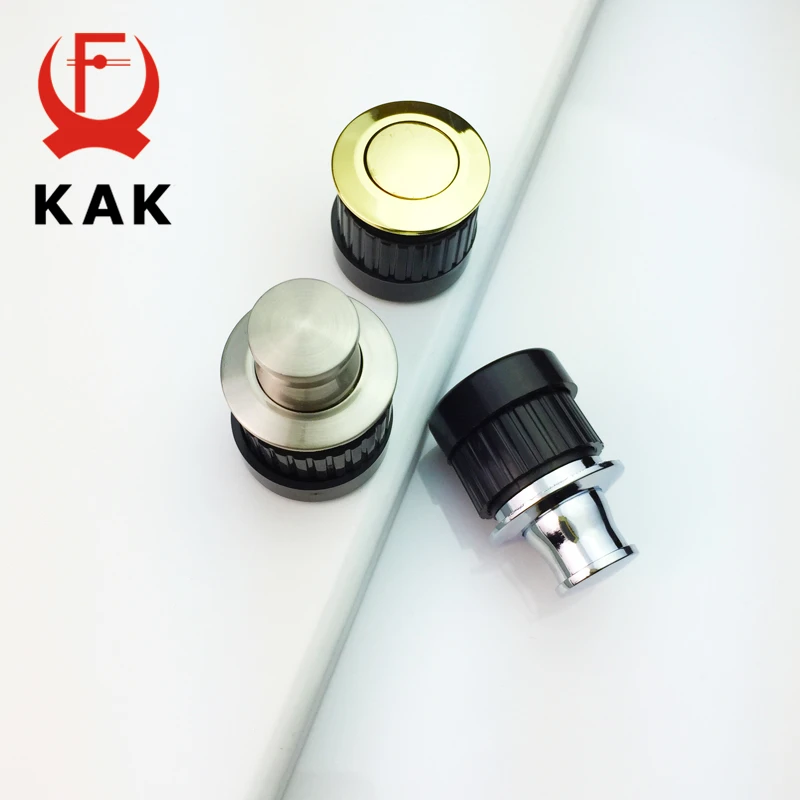 KAK Embedded Furniture Handles Knobs Telescopic Spring Shake Knobs Invisible Hidden Classical Light Pull Tatami Cabinet Handle