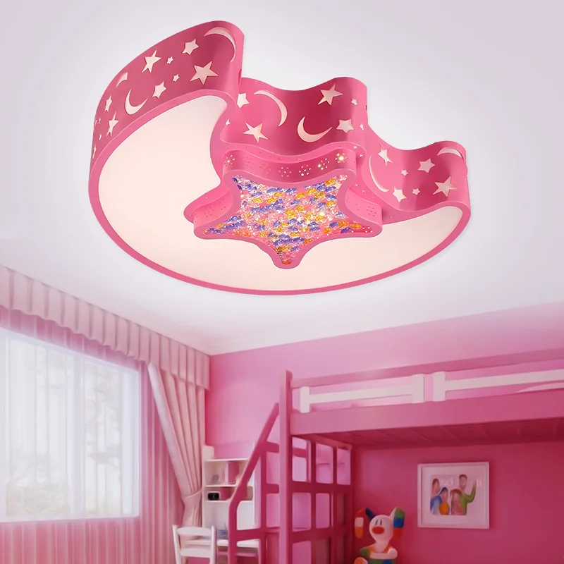 Free shipping cartoon  star moon ceiling lamp led kindergarten color classroom lamp children room boys and girls lamps