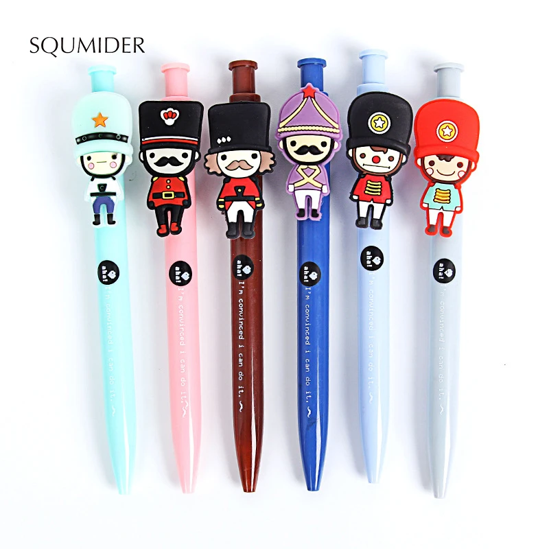 

SQUMIDER Korea Creative England Solider Kawaii Pressed Gel Pen Ink Pen Ballpoint Pen School Office Supplies Students Gift