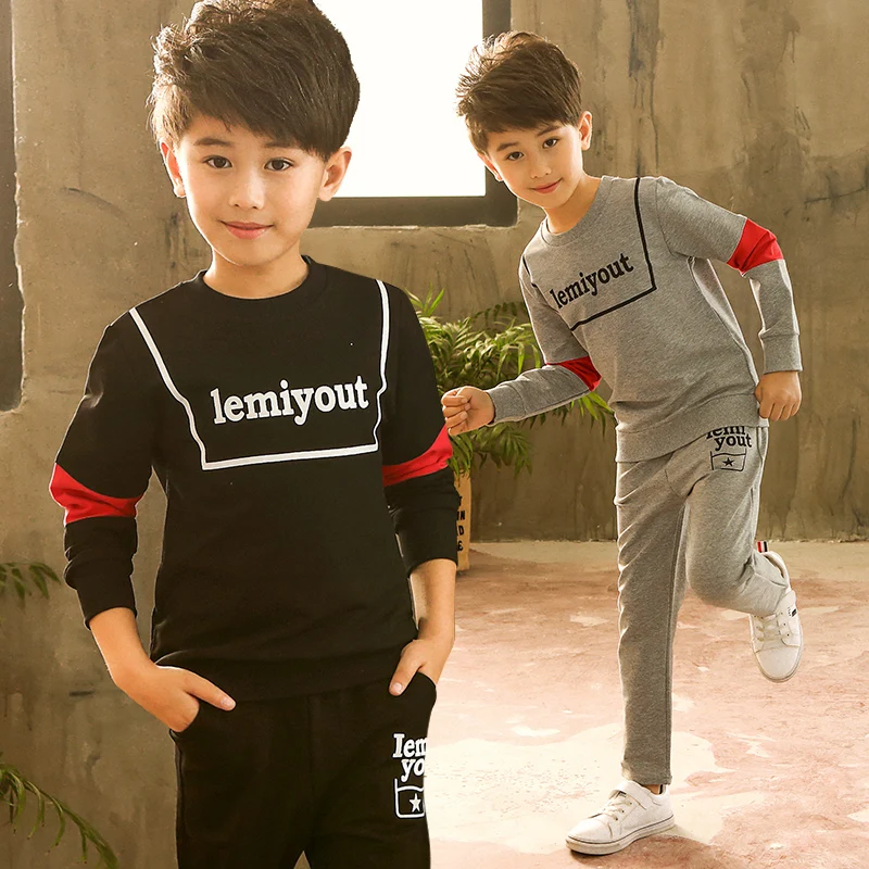 

Boys Long Sleeve Sports Suit 2019 Spring Fall Kids Sportwear Clothes Twinset Children's Fashion Active Clothing Set 2 Pcs B139