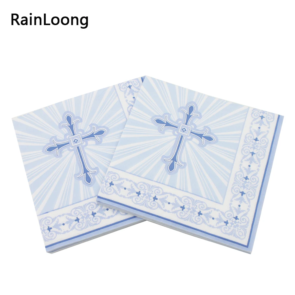 [RainLoong] Jesus Cross Paper Napkins Print Tissue Napkins Decoration Serviettes 33cm*33cm 1 pack (20pcs/pack)