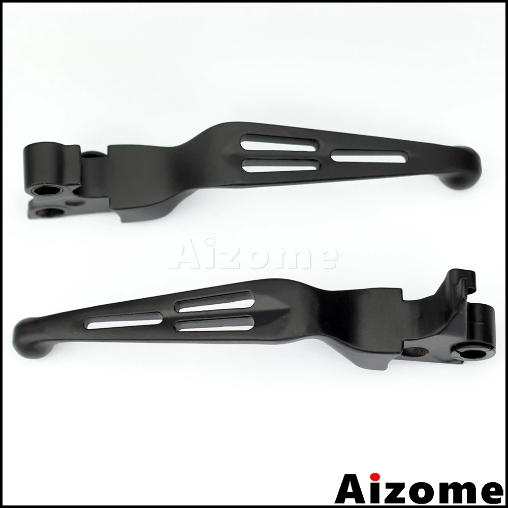 Black Motorcycle Slotted Wide Brake Clutch Levers Handle Lever For Harley Dyna 2008-2015 Fat Bob EFI FXDF