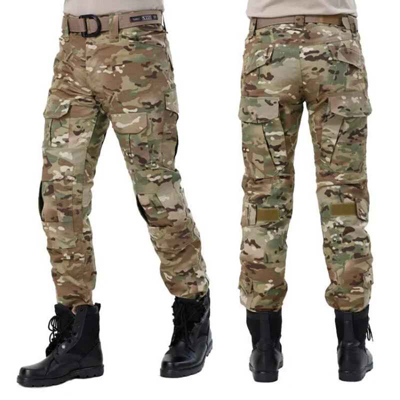 

Male Outdoor Military Camouflage Cargo Tactical Pants Men Army Frog Pants War Game SWAT Combat Work Trouser Hunting Hiking Pants