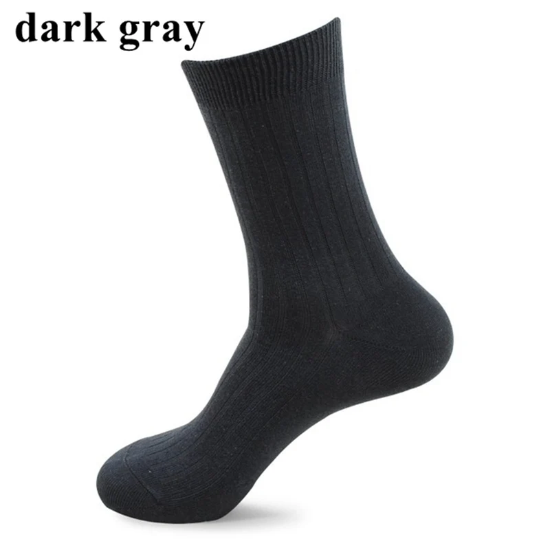 Plus Large Big Size Mens Socks EU48-53 Business Crew Socks Solid 5 Pairs Classic High Quality Breathable Cotton Men Winter Socks