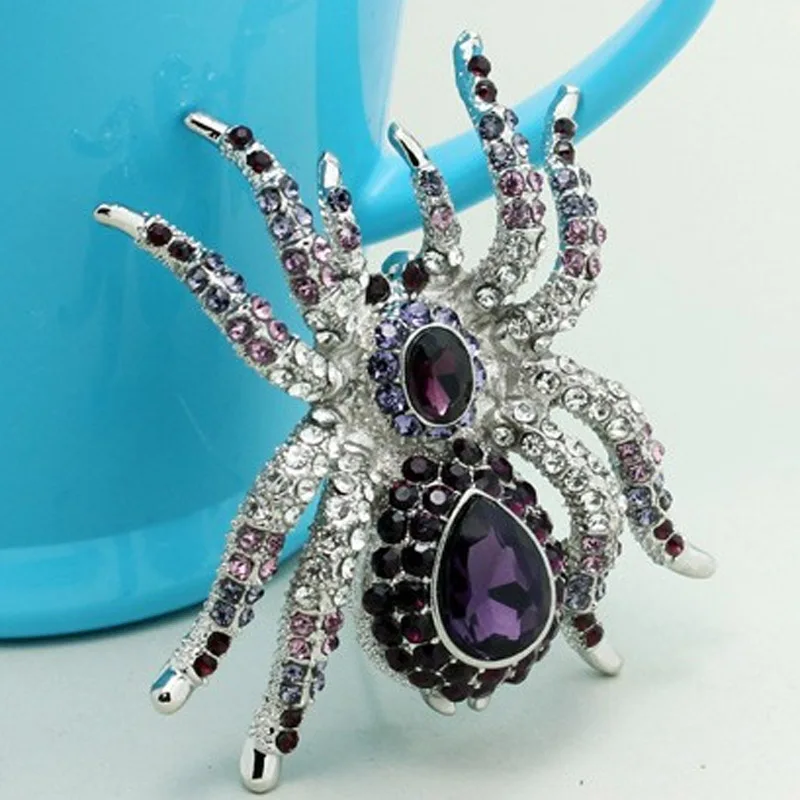 Luxury Brand Big Spider Brooches Fashion Steampunk Jewelry Colar Femininos vintage Broaches Best Party Broch Broches Relogio Vaz