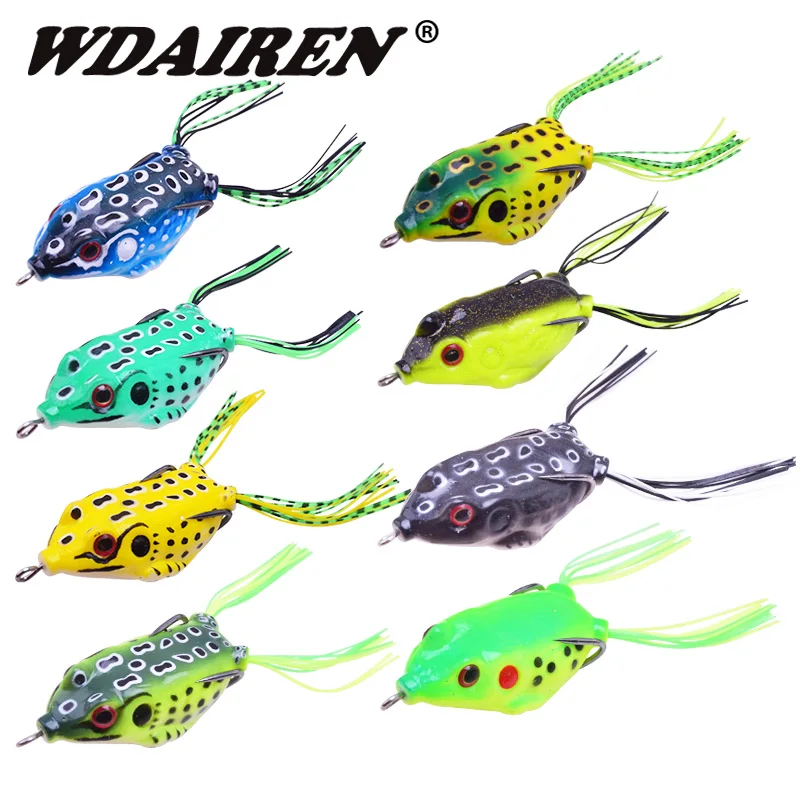 

8Pcs Lifelike Soft Small Jump Frog Enticement Lure set 6cm 12.5g Silicone Bait For bass lure kit Wobblers Crankbait Tackle