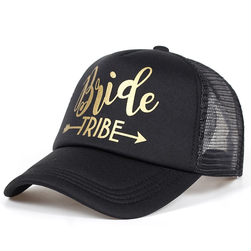 Z napisem Bride tribe wieczór panieński Snapback czapka typu trucker czapka drużyna panna młoda złote litery strzałka panna młoda być z napisem