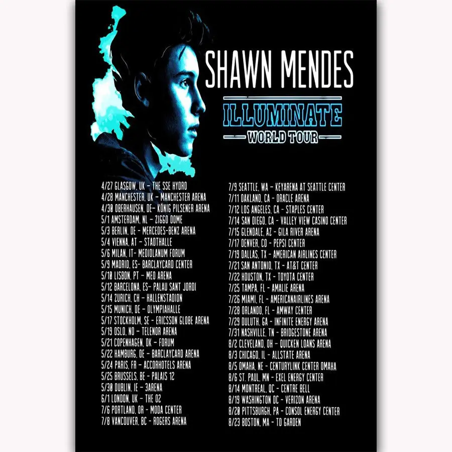 Hot New Shawn Mendes Illuminate Pop Music-Silk Art Poster Wall Sticker Decoration Gift