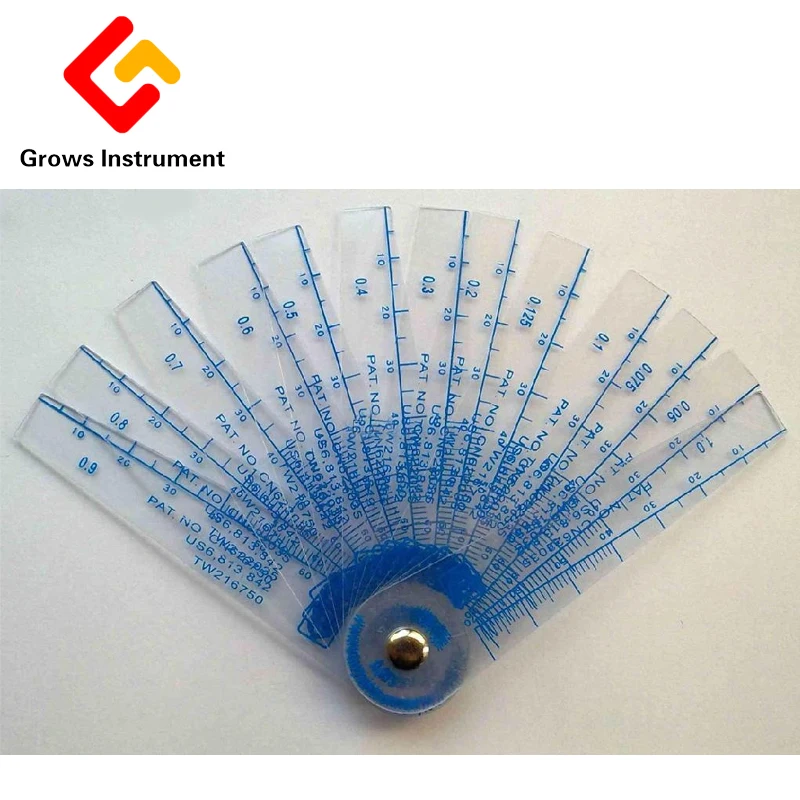 25 Blades Metric Feeler Gauges High Strength Plastic 0.05 to 3mm Thickness Gap Metric Filler Feeler Gauge Measure Tools