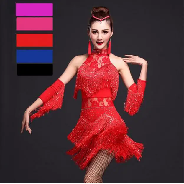 Women Latin Dance Dress Fringe Women Ballroom Dancing Dresses Latin Dance Costume Dance Latin Dresses Tango Dress Samba Skirts